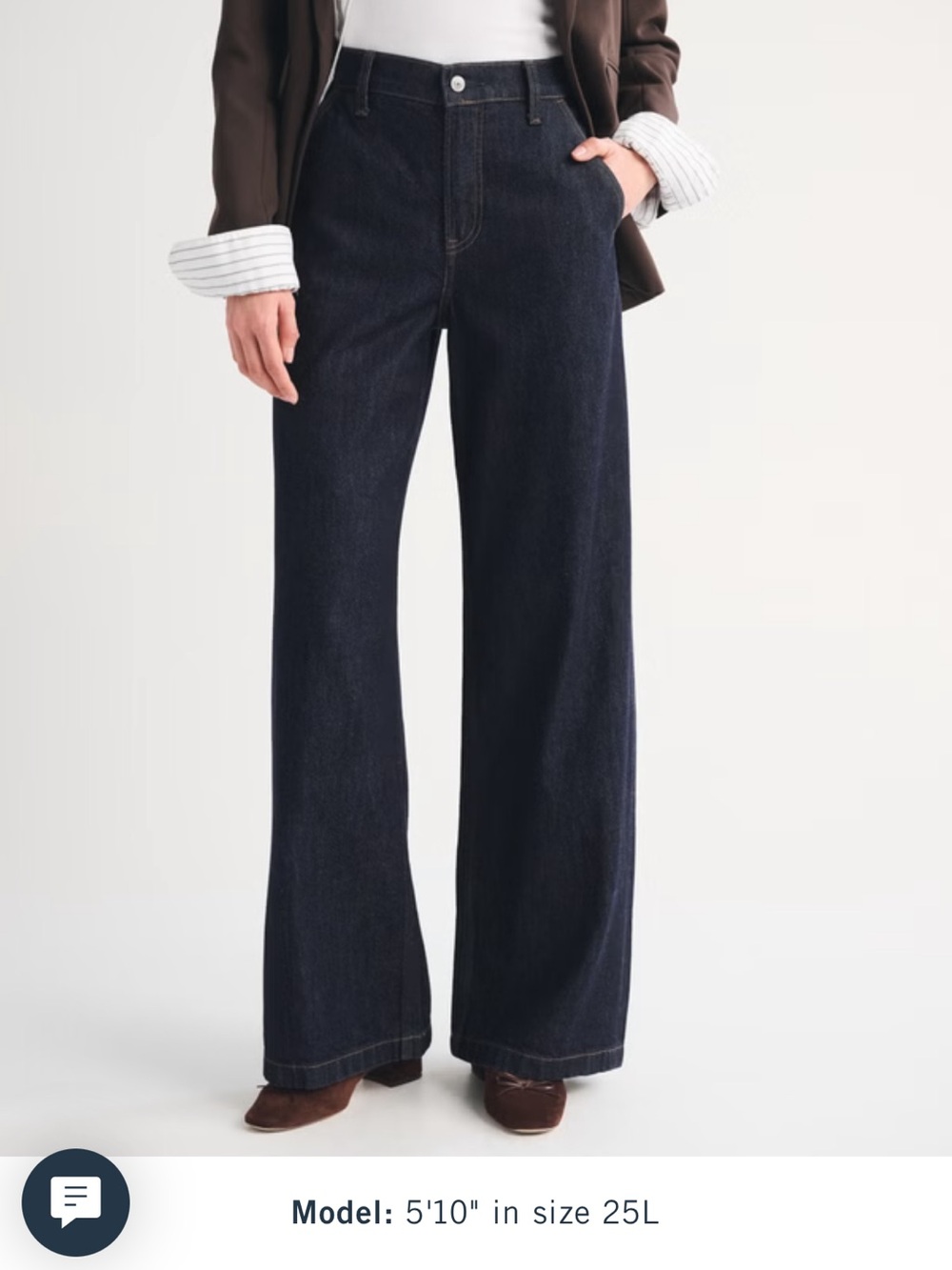 Abercrombie & Fitch Dark Indigo Wide-Leg Jeans